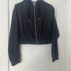 Black cropped zip up hoodie Forever 21 - XS